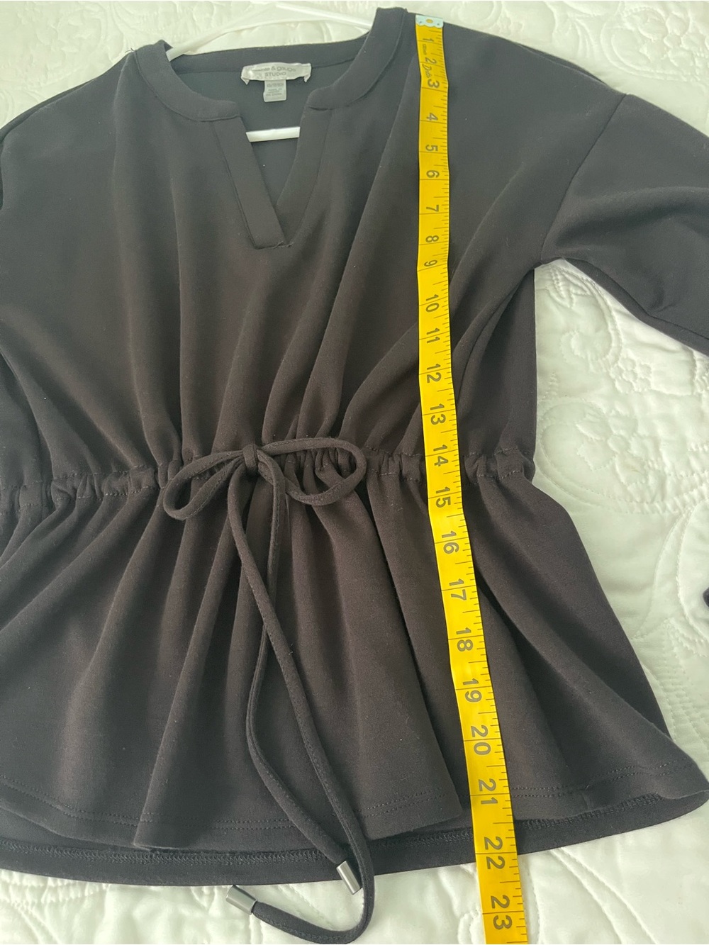 Cable & Gauge Black Drawstring Waist Pullover Size XS - Picture 8 of 13